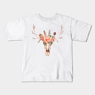 hunting deer skull Kids T-Shirt